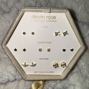 Devin Rose 14K Gold Plated Earring Set